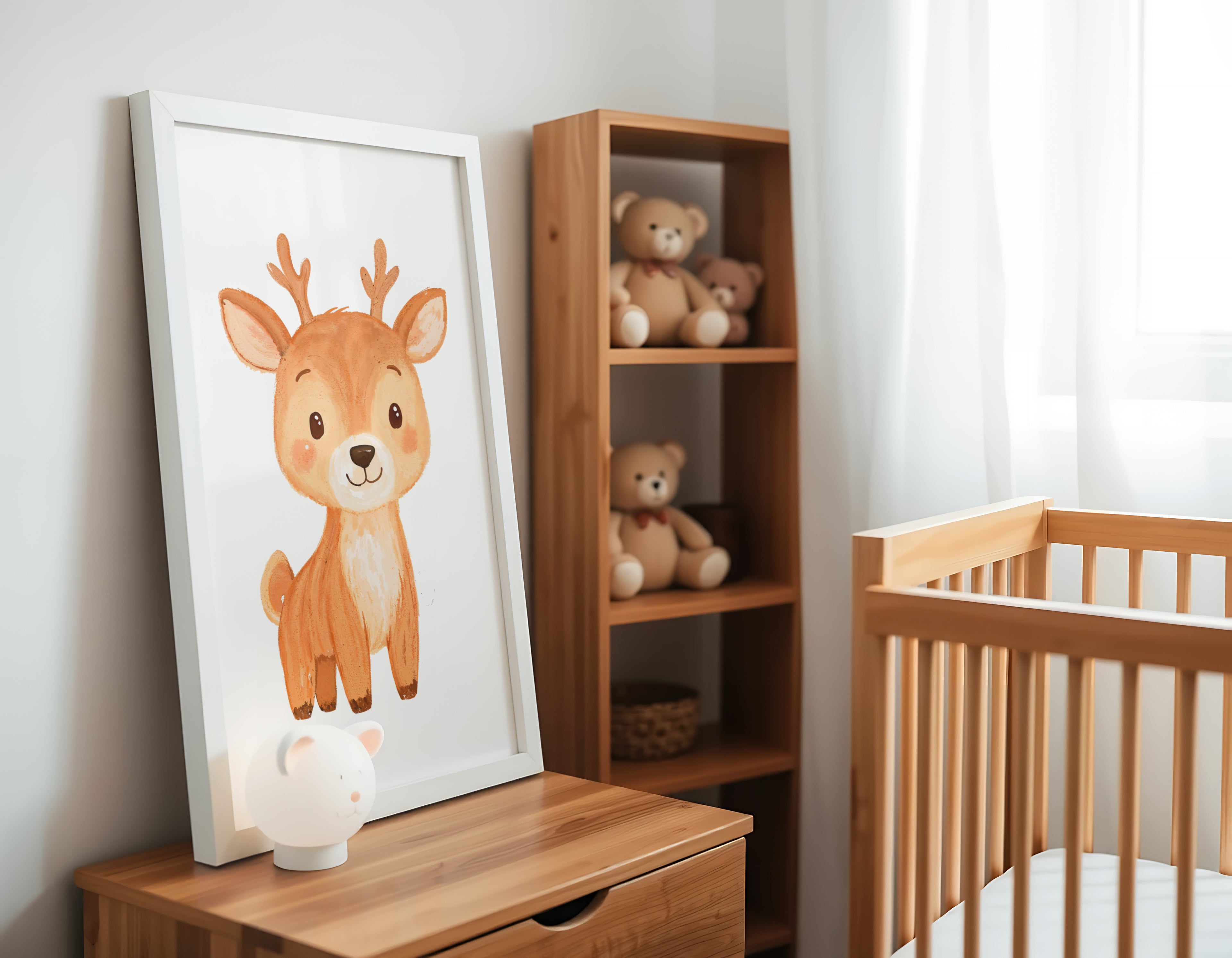 Watercolor Nursery Animals Clipart: Boho Nursery Themed Decor set of 6 PNG (Digital Product)