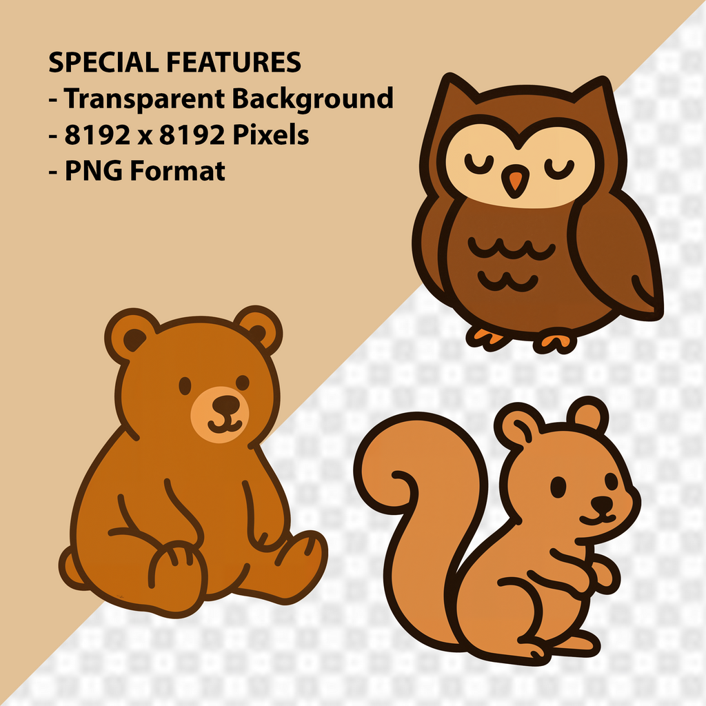 Woodland Animals Clipart: Boho Nursery Decor set of 15 PNG (Digital Product)