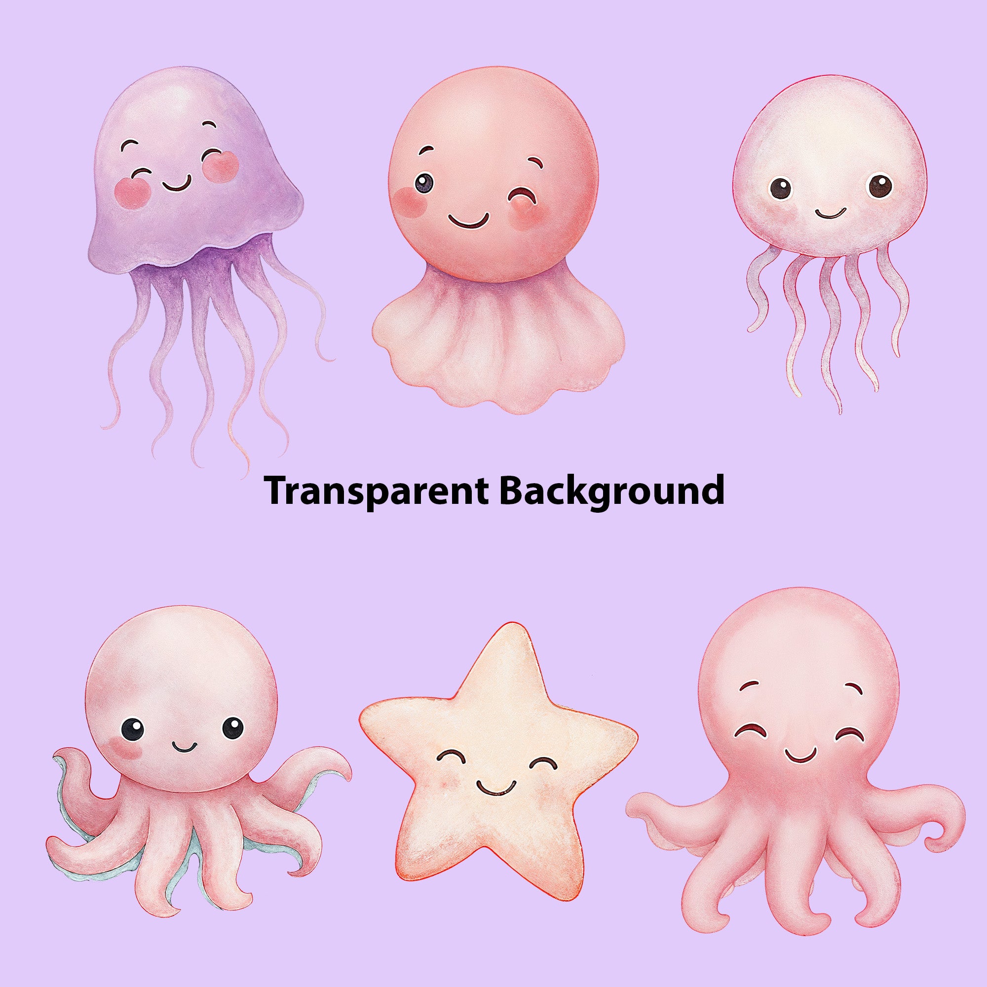 Little Mermaid Watercolor Clipart Bundle – 38 High Resolution PNG Digital Download