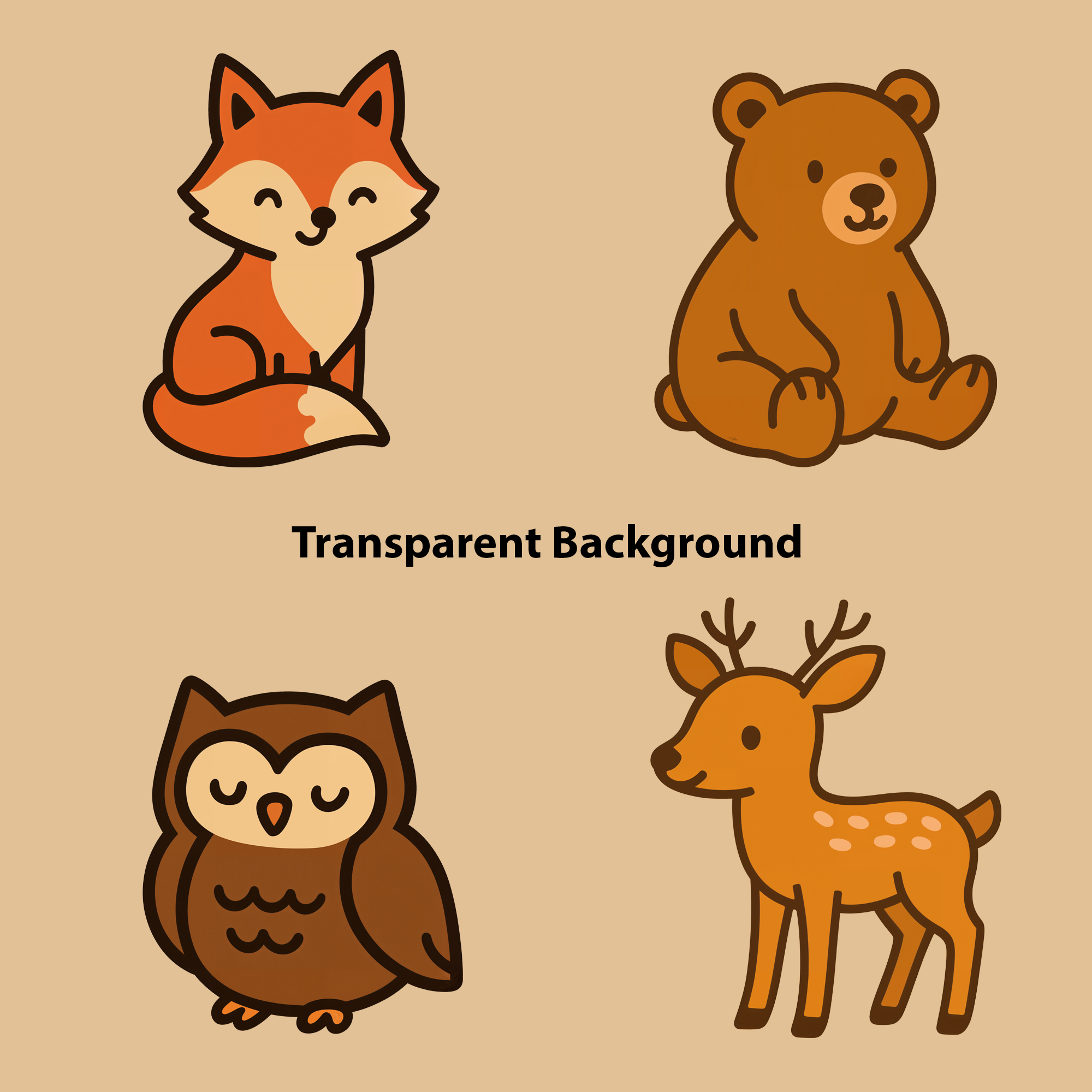 Woodland Animals Clipart: Boho Nursery Decor set of 15 PNG (Digital Product)