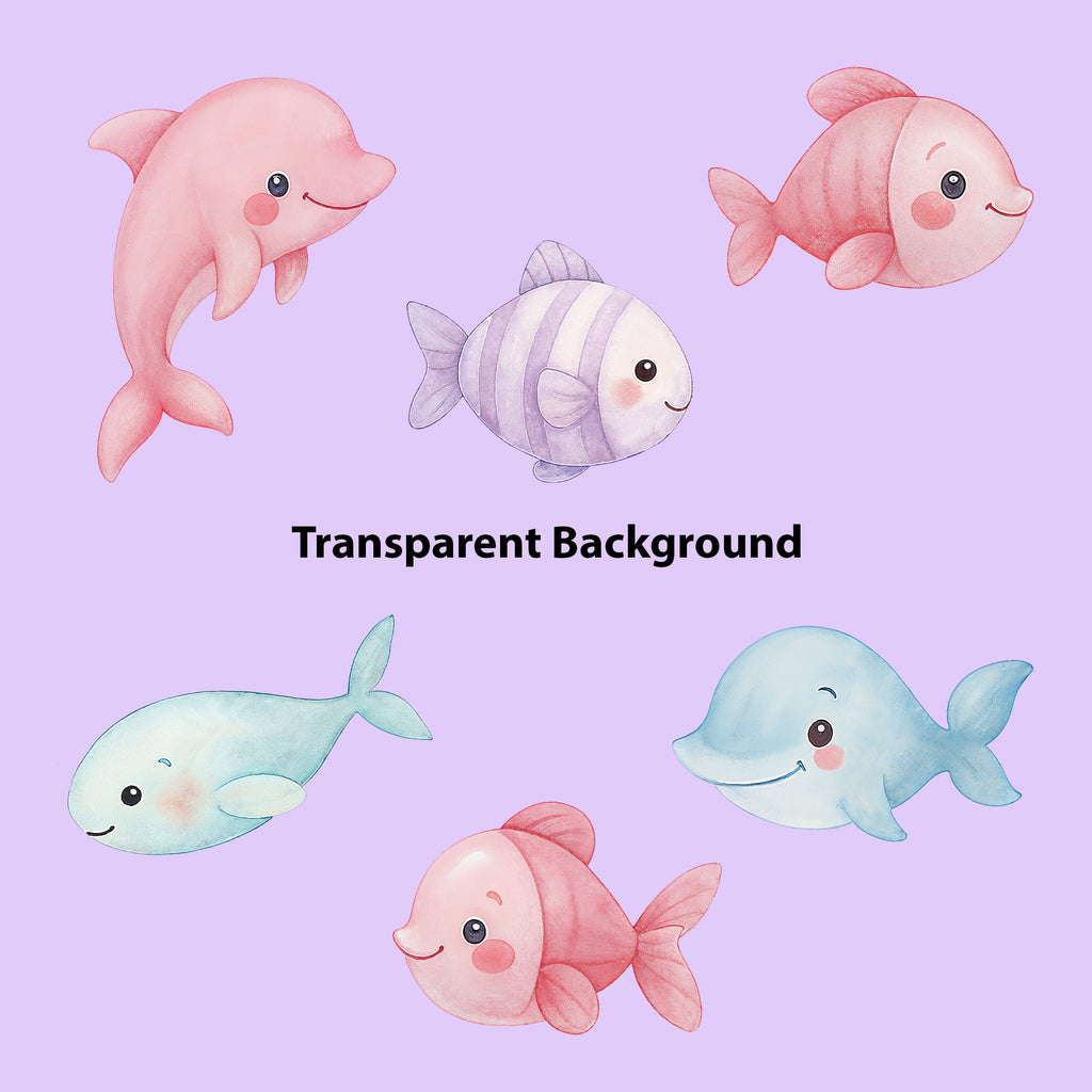 Little Mermaid Watercolor Clipart Bundle – 38 High Resolution PNG Digital Download