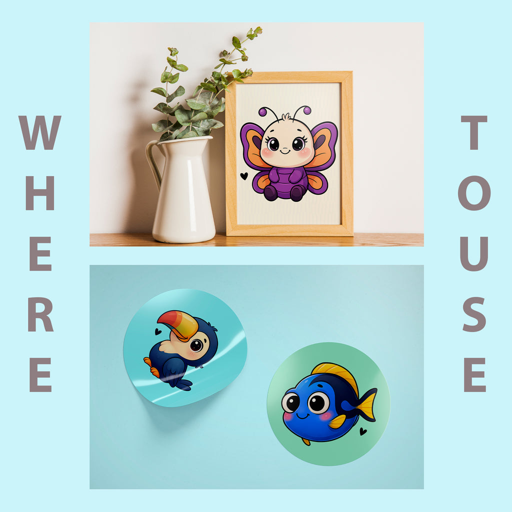 Cute Animals Clipart PNG Bundle | 50 Digital Download Files
