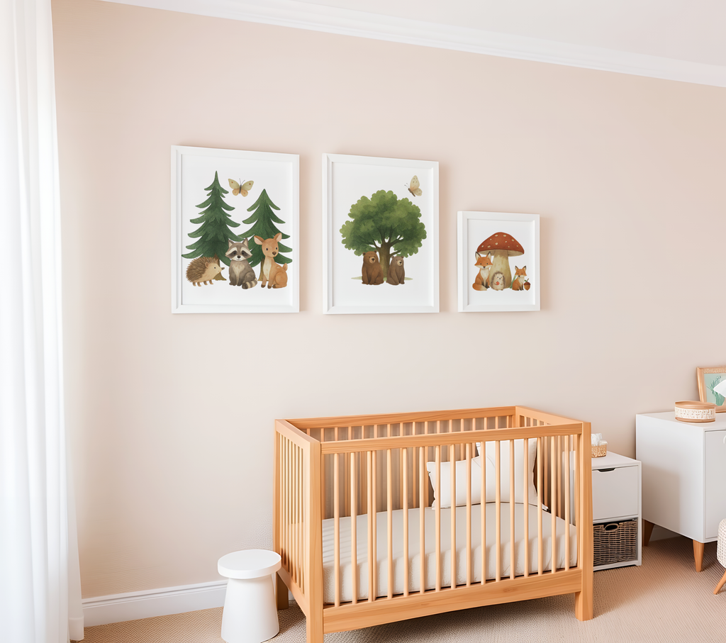 Watercolor Woodland Animals Clipart: Boho Nursery Themed Decor set of 70 PNG (Digital Product)