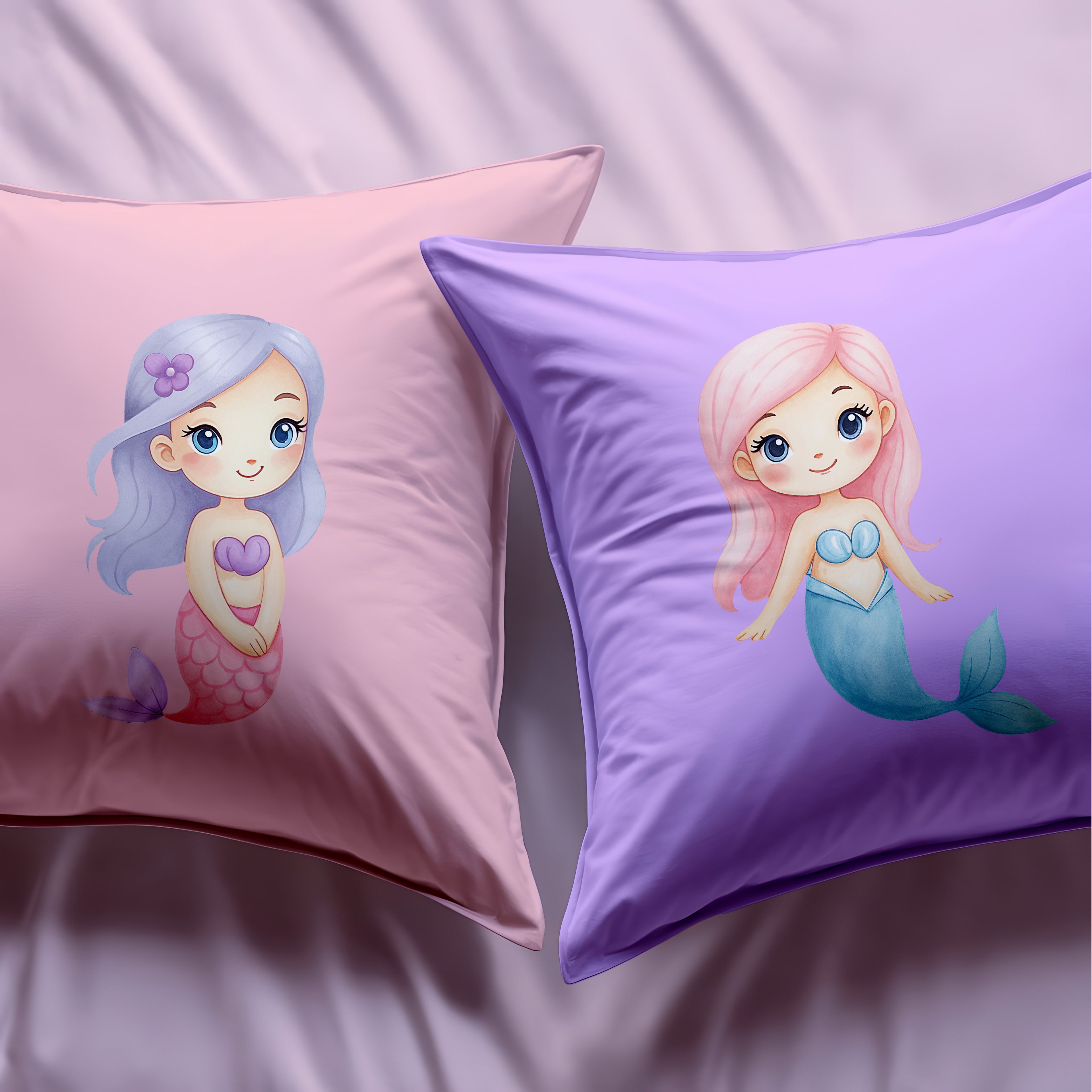 Little Mermaid Watercolor Clipart Bundle – 32 High Resolution PNG Digital Download