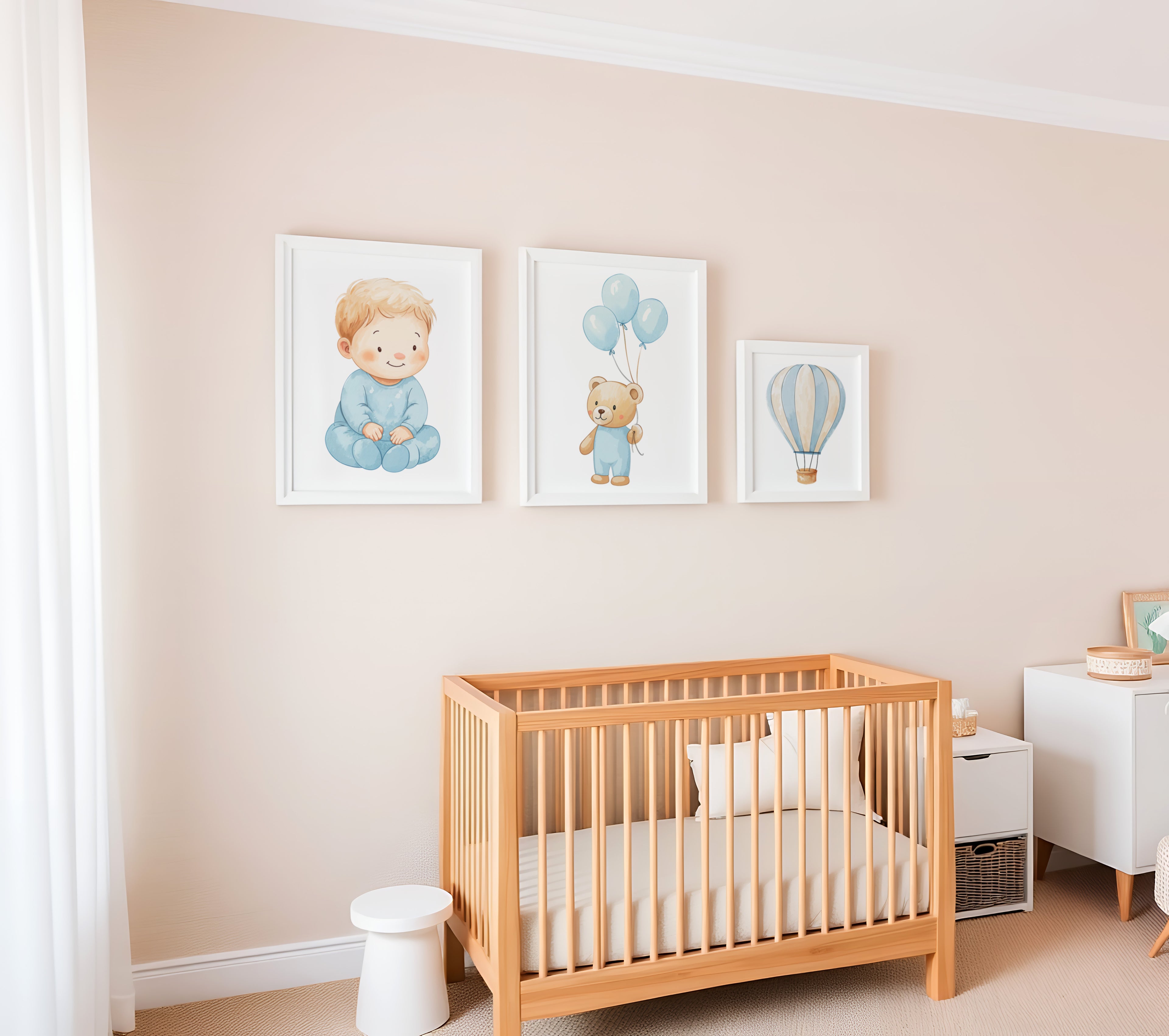 Baby Boy Nursery Clipart PNG Bundle | 33 Watercolor Digital Files