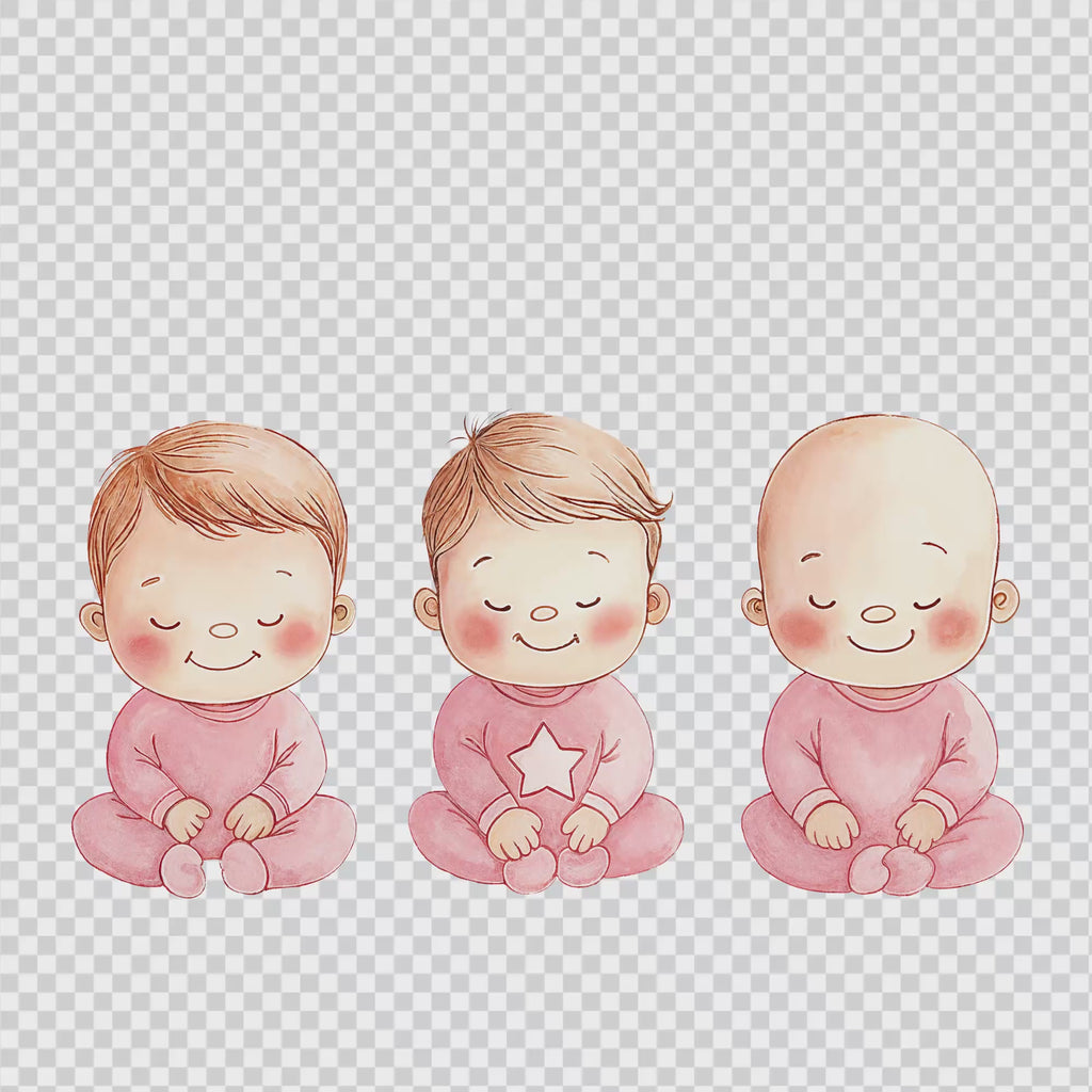 Baby Girl Nursery Clipart PNG Bundle | 51 Watercolor Digital Files