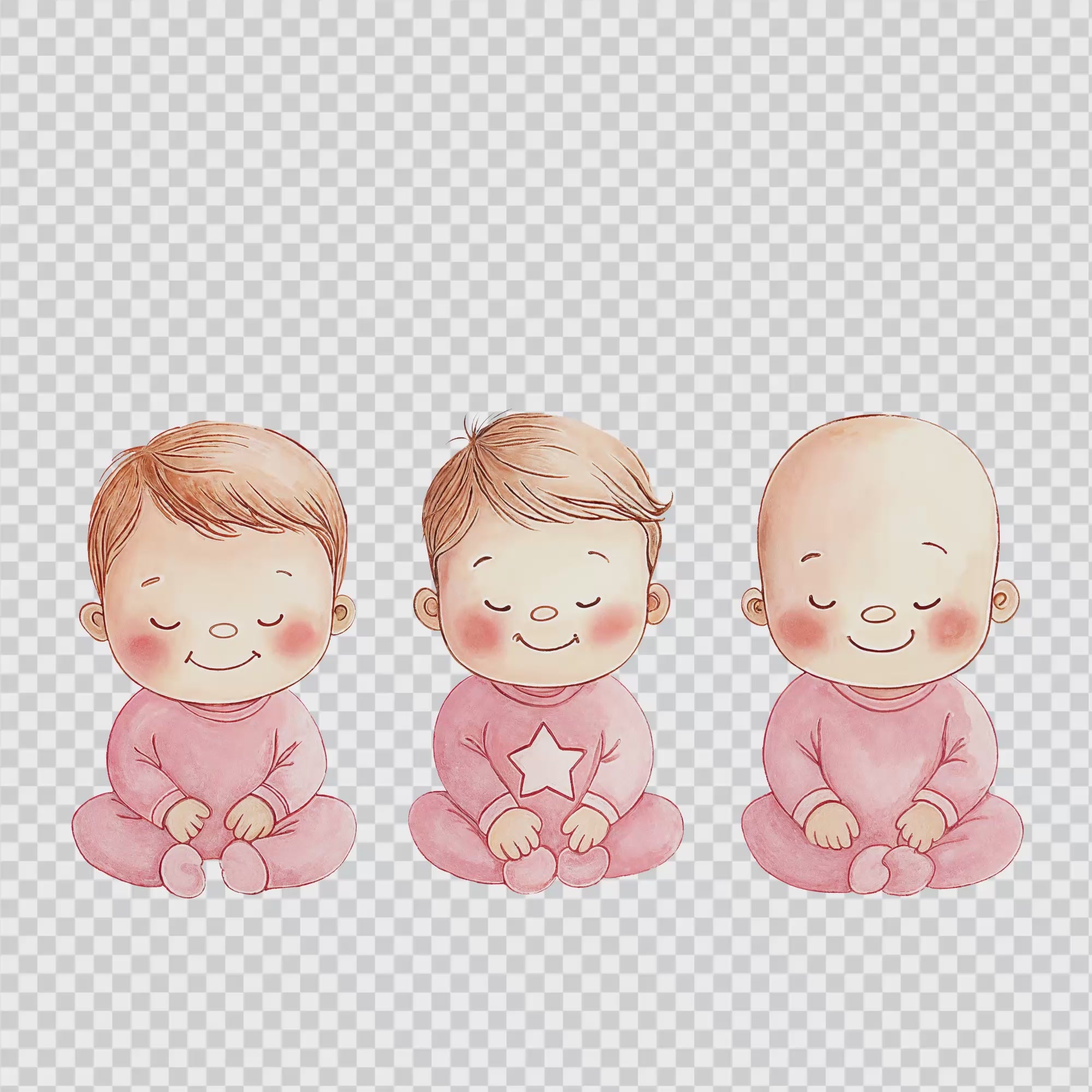 Baby Girl Nursery Clipart PNG Bundle | 51 Watercolor Digital Files