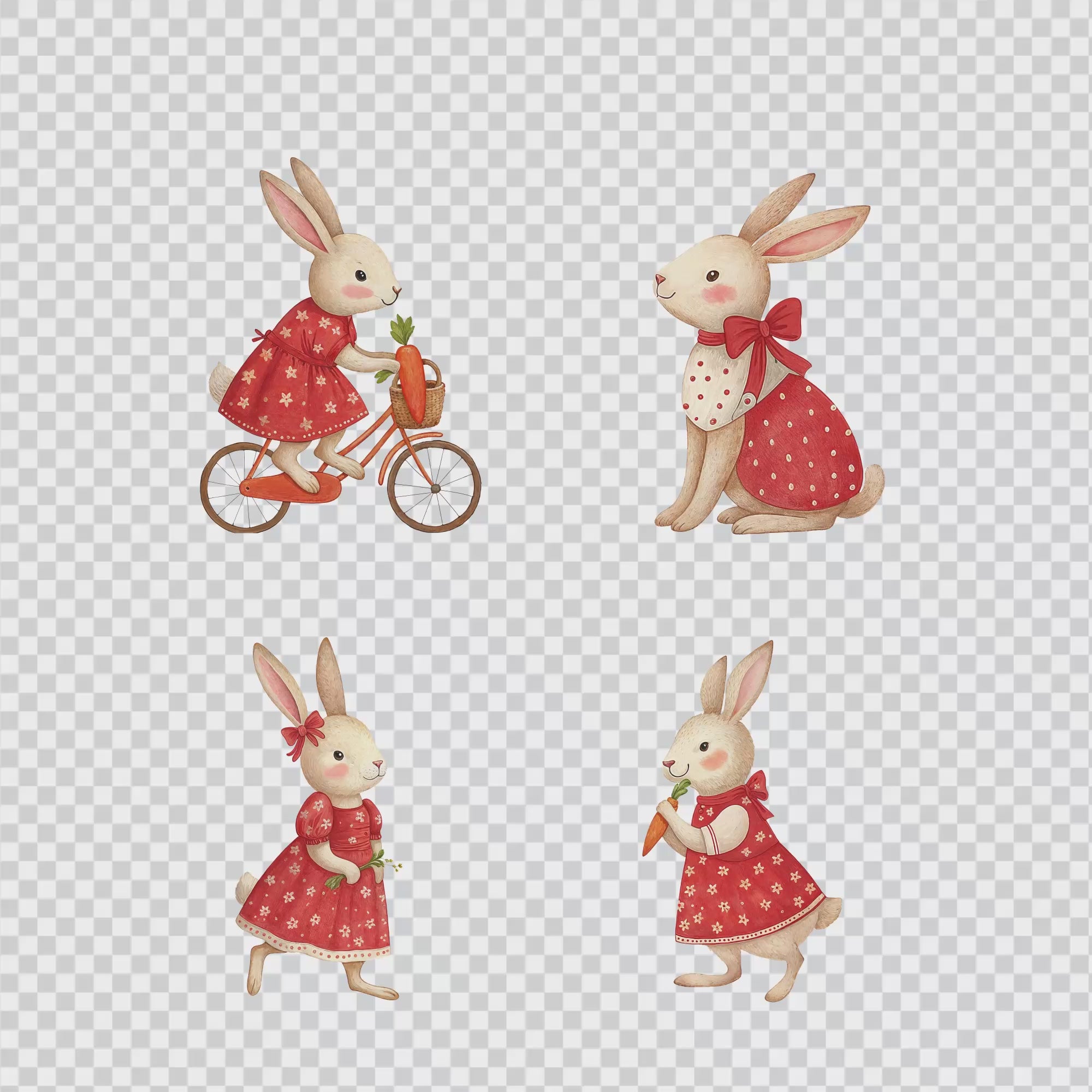 Bunny Lover Clipart PNG Bundle | 60 Watercolor Digital Files