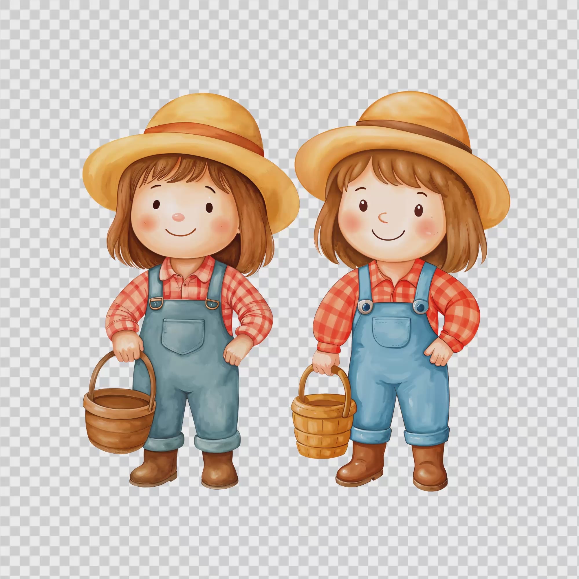 Watercolor Farm Animals Clipart: Boho Nursery Themed Decor set of 33 PNG (Digital Product)