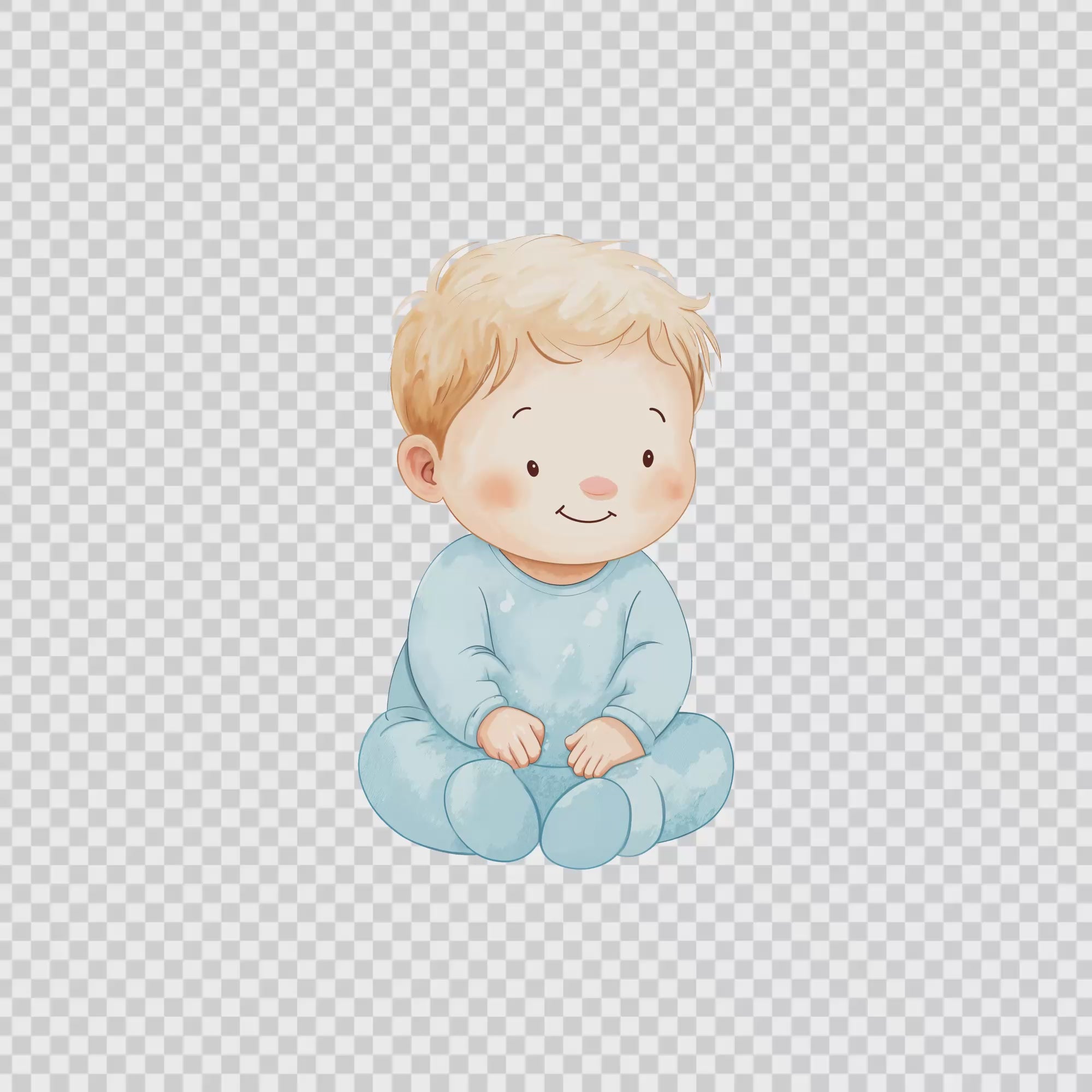 Baby Boy Nursery Clipart PNG Bundle | 33 Watercolor Digital Files